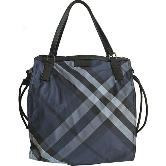 BURBERRY BLUE BUCKLEIGH NYLON TOTE BAG - Picture 1 of 16
